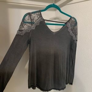 American Rag Lace-Shoulder classic top